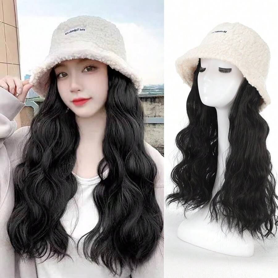 Tóc giả mũ lông cừu Trojan Roll màu trắng với 14 inch sợi tổng hợp cho tóc giả tổng hợp tự nhiên mềm mại của phụ nữ thích hợp để đội hàng ngày