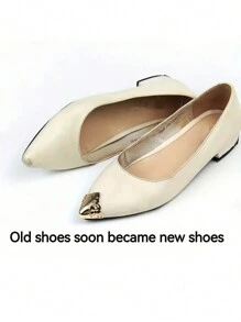 1 对金色镂空金属鞋头保护器，高跟鞋别致装饰套，修复磨损鞋头 - 金色 - 查看 3