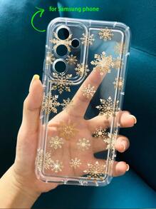 1pc Christmas Winter Snowflake Pattern Transparent Full-Body Protection Shockproof Anti-Fall TPU Soft Rubber Phone Case Compatible With IPhone 16/11/12/13/14/15/15pro/15 Plus/15 Promax/7plus/8plus/X/Xs Max/Xr/11pro/12pro/13pro/14pro/12mini/13mini/11promax/12promax/13promax/14promax/14plus/6/6s/6plus/7/8/16Pro/16plus/16promax/Se& Galaxy/A54/A14/A12/A13/A15/A32/A33/A24/A52S/S20/S21/S22/S23/S24/S23Plus/S24ultra - Multicolor - View 4