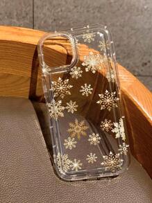 1pc Christmas Winter Snowflake Pattern Transparent Full-Body Protection Shockproof Anti-Fall TPU Soft Rubber Phone Case Compatible With IPhone 16/11/12/13/14/15/15pro/15 Plus/15 Promax/7plus/8plus/X/Xs Max/Xr/11pro/12pro/13pro/14pro/12mini/13mini/11promax/12promax/13promax/14promax/14plus/6/6s/6plus/7/8/16Pro/16plus/16promax/Se& Galaxy/A54/A14/A12/A13/A15/A32/A33/A24/A52S/S20/S21/S22/S23/S24/S23Plus/S24ultra - Multicolor - View 1