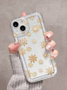 1pc Christmas Winter Snowflake Pattern Transparent Full-Body Protection Shockproof Anti-Fall TPU Soft Rubber Phone Case Compatible With IPhone 16/11/12/13/14/15/15pro/15 Plus/15 Promax/7plus/8plus/X/Xs Max/Xr/11pro/12pro/13pro/14pro/12mini/13mini/11promax/12promax/13promax/14promax/14plus/6/6s/6plus/7/8/16Pro/16plus/16promax/Se& Galaxy/A54/A14/A12/A13/A15/A32/A33/A24/A52S/S20/S21/S22/S23/S24/S23Plus/S24ultra - Multicolor - View 2