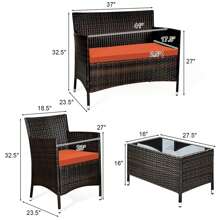 Outdoor Table & Chair Sets - Orange - View 10