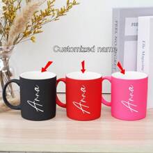 G MUGS 3 件，个性化定制名字定制牛奶咖啡杯，11 盎司/320 毫升陶瓷咖啡杯，水杯，夏季冬季饮具，生日礼物，节日礼物，家庭，同事，领导，妻子，姐妹，有趣的礼物，独特的情人节礼物，茶杯，派对 - 多色 - 查看 8