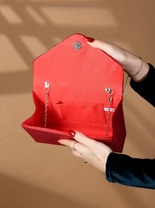 多功能树脂水钻迷你手拿包晚宴包非常适合派对、婚礼、舞会、晚宴/宴会，搭配婚纱、礼服、舞会礼服、生日礼服 - 紅色 - 查看 4