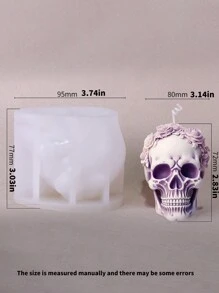 1 Khuôn silicon hình đầu lâu, Khuôn nhựa DIY thủ công, Khuôn silicon trang trí để bàn, Nến, Hương, Trang trí đa năng, Quà tặng - Phong cách 3 - Xem 5