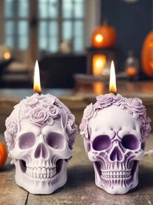 1 Khuôn silicon hình đầu lâu, Khuôn nhựa DIY thủ công, Khuôn silicon trang trí để bàn, Nến, Hương, Trang trí đa năng, Quà tặng - Phong cách 3 - Xem 3