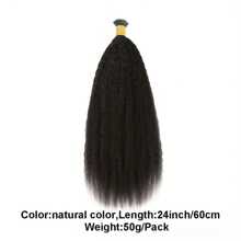 I Tips 接发 真人发质 卷曲直发 1B 自然黑 20 英寸预粘合 Itip 接发 - Natural Black - 查看 5