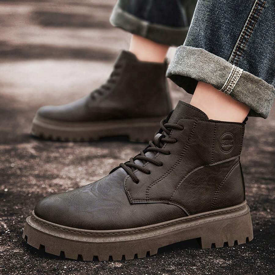 HighTop Leather Horse Riding Boots, Winter Latest Version Men Boots