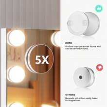Hasipu Makeup Vanity Mirror With Lights, 11" X 14" Tabletop Led Mirror With 11 Dimmable Bulbs, 3 Colors Mode Lighting Mirrors With Stand Aluminum Thin Frame For Living Room, Home Bathroom Decor Summer Makeup Organizer Bathroom Accessories Back To School - US A Type Plug(110-127V) - View 5