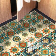 10pcs Retro Kitchen Tiles Stickers, Self-Adhesive PVC Tile Wallpaper, Decorative For Home, Kitchen, Living Room, Bathroom, Wall, Floor, Cabinet DIY - Multicolor - View 4