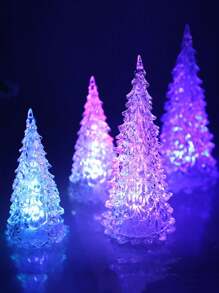 1 件创意树形小夜灯，梦幻色彩渐变树灯带电池，房间装饰，卧室装饰，餐桌装饰小夜灯，适合作为礼物 - 透明 - 查看 1