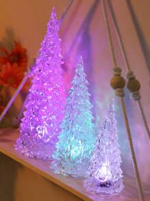 1 件创意树形小夜灯，梦幻色彩渐变树灯带电池，房间装饰，卧室装饰，餐桌装饰小夜灯，适合作为礼物 - 透明 - 查看 5