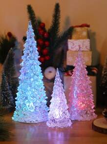 1 件创意树形小夜灯，梦幻色彩渐变树灯带电池，房间装饰，卧室装饰，餐桌装饰小夜灯，适合作为礼物 - 透明 - 查看 6