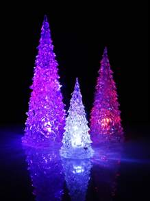 1 件创意树形小夜灯，梦幻色彩渐变树灯带电池，房间装饰，卧室装饰，餐桌装饰小夜灯，适合作为礼物 - 透明 - 查看 3