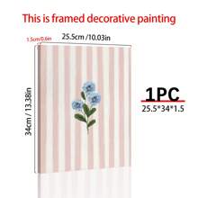 1 件腮红条纹极简花卉艺术印刷品、墙壁艺术、时尚装饰、抽象复古绘画、英式花园、花卉、小屋、帆布墙壁海报、墙壁海报墙壁艺术装饰壁画、家居装饰、海报艺术、卧室客厅走廊装饰 - 彩色 - 查看 4