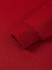 Men's Printed Christmas Sledge Hoodie Jacket, Drawstring, Casual Loose Fit, Spring/Autumn/Winter - Red - View 6