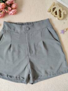 Basic Duna Shorts With Pocket And Back Elastic With Lining - Xám - Xem 3