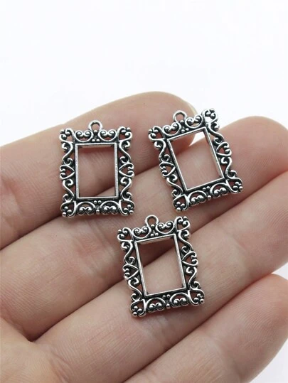 10pcs/Bag 20x15mm Retro Rectangle Photo Frame Charms Pendant For DIY Jewelry Making Accessories Jewelry Findings DIY Necklace Making DIY Keychain Making Handmade Craft