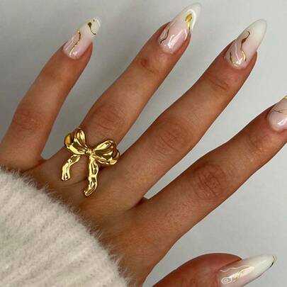 1pc Elegant Bowknot Design Open Ring For Women Valentines,Mom,Mother,Mother's Day,Gift