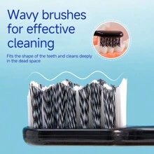 1/3 牙刷 3 种颜色，成人中号刷毛牙刷，防滑刷柄，防尘牙刷套 - 彩色 - 查看 3