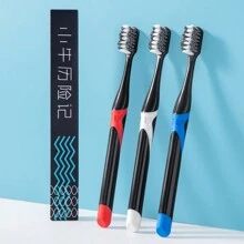 1/3 牙刷 3 种颜色，成人中号刷毛牙刷，防滑刷柄，防尘牙刷套 - 彩色 - 查看 5