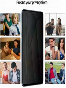 Bộ 4 miếng dán màn hình kính cường lực - Bề mặt bóng, Bảo vệ toàn diện quyền riêng tư, Dễ dàng lắp đặt, Chống vân tay, Chống trầy xước, Tương thích với GalaxyA54 5G / A55 5G / A70 / A71 / A72 / A73 5G / A10 / A10S / A03 / A03S / A04 / A04e / A04s / A13 5G / A24 4G / A34 / A14 5G / A23 / A52 / A51 / A53 5G - màu đen - Xem 6