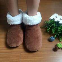 Fluffy Slippers Christmas Winter Floor Shoes Indoor Home Fur Plush Anti Skid Non Slip Soft Warm Female Boots 2024 New - 象牙 - 查看 9