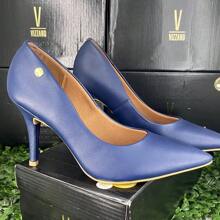 Vizzano Pumps Medium Thin Heel Stilleto Comfort Original Patent Luxury Elegant Pointed Toe Women's Sandal - Màu xanh lam - Xem 3