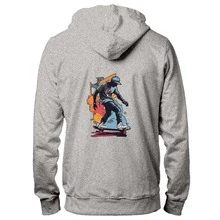 Warm Sweatshirt Various Colors Winter Comfortable Printed Streetwear Skat Back - 灰色 - 查看 1