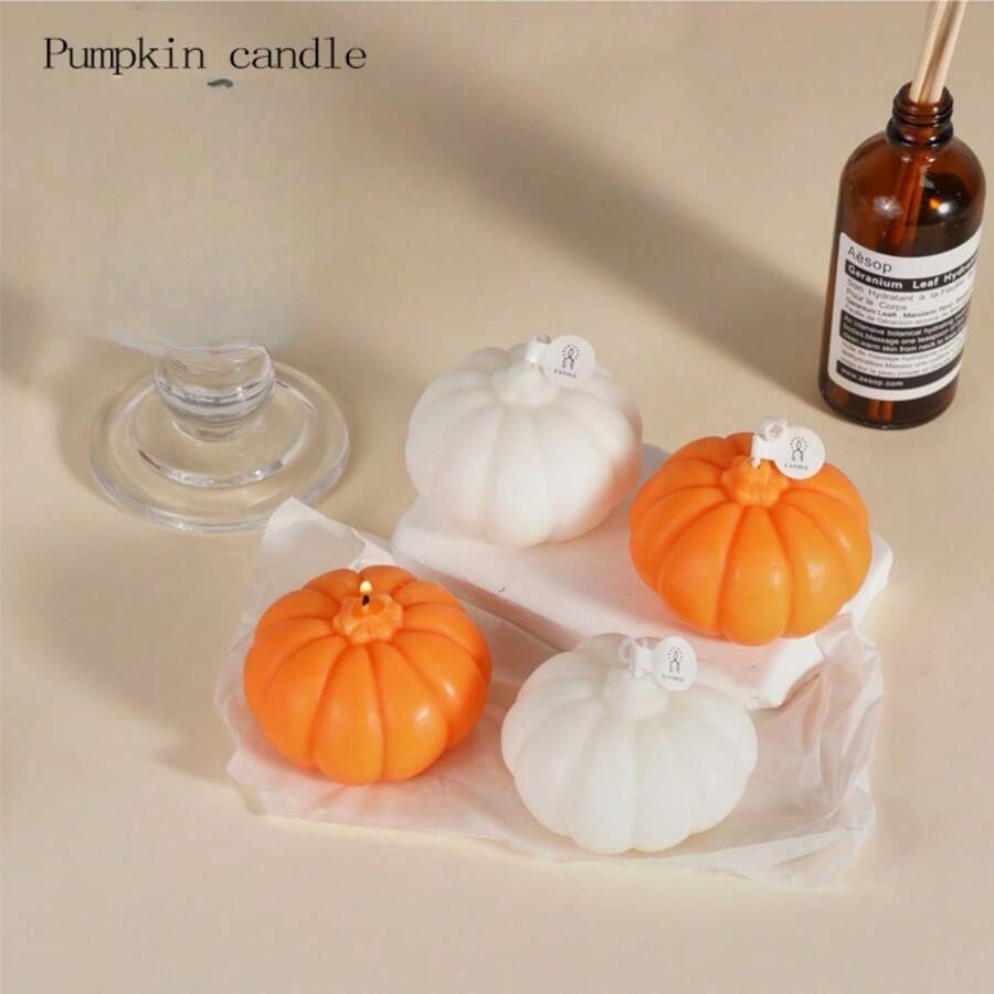 1 cái Nến thơm thủ công tự làm bằng bí ngô với quà tặng thủ công Nến mô phỏng hương thơm trang trí Nến mô hình đậu nành, Trang trí phòng, Quà tặng - Nhiều màu - Xem 1