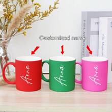 G MUGS 3 件，个性化定制名字定制牛奶咖啡杯，11 盎司/320 毫升陶瓷咖啡杯，水杯，夏季冬季饮具，生日礼物，节日礼物，家庭，同事，领导，妻子，姐妹，有趣的礼物，独特的情人节礼物，茶杯，派对 - 多色 - 查看 7