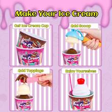 Magic4U Ice Cream Cart,48 Piece Pretend Play Set For Kids,Ages 3-6,Includes Scooper,Toppings,Cups & Cones,Great Gift For Girls & Boys - Pink - View 4