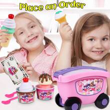 Magic4U Ice Cream Cart,48 Piece Pretend Play Set For Kids,Ages 3-6,Includes Scooper,Toppings,Cups & Cones,Great Gift For Girls & Boys - Pink - View 8