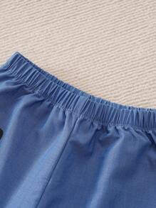 Yierying Young Girl Cute Butterfly Pattern Light Blue Comfortable Casual Pants - Baby Blue - View 7