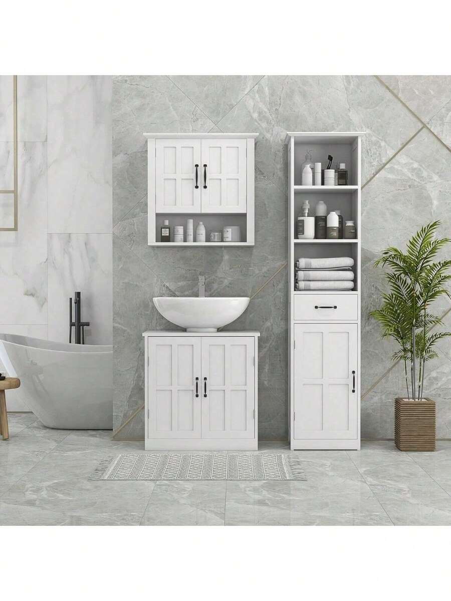 Slim Bathroom Storage Tall Bathroom Linen Tower With