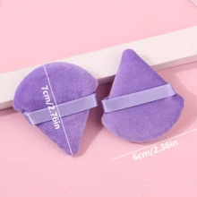2/5 件装新款植绒三角植绒粉扑，亮色双面植绒，不扎人 - 彩色 - 查看 3