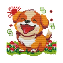 1 Set Animal Series Printed Cross Stitch Kit, DIY Stamped Cross Stitch 11CT Mesh 3-Strands Thread Embroidery Kit, Suitable For Beginners, Home Decor Cushion Pillow Cover