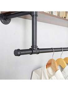 重型衣架壁挂式管衣架 2 层浮动搁板，春季、简约、夏季上衣