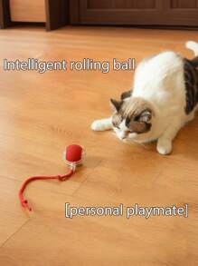 Đồ chơi bóng tương tác dành cho người yêu mèo và mẹ mèo có đuôi dài - Đồ chơi tập thể dục có động cơ dành cho người yêu mèo và mẹ mèo, có thể sạc lại qua USB, họa tiết sọc, chất liệu silicon, phù hợp với mọi giống mèo, có pin lithium polymer tích hợp - Gói 1 - Nhiều màu - Xem 7