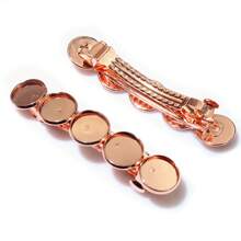 2个铜质发夹发箍夹子，空白底座，适用于12mm凸面宝石，DIY珠宝制作配件。