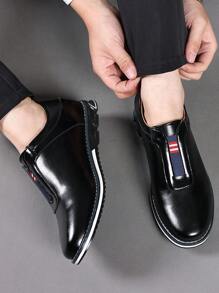 男士正装松紧带皮鞋 - 黑色 - 查看 4
