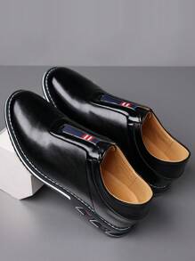 男士正装松紧带皮鞋 - 黑色 - 查看 3