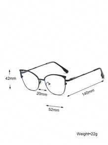 1 件女士不锈钢猫眼镂空水钻时尚百搭眼镜，适合所有季节 - 無色 - 查看 8