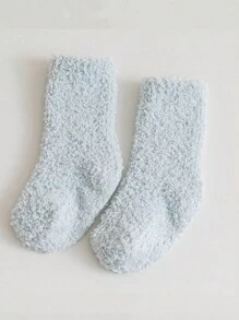 1 Pair Coral Fleece Thick Non-Slip Floor Socks For Babies, Toddler Crew Socks For Indoor Wear, Autumn/Winter - Multicolor - View 30