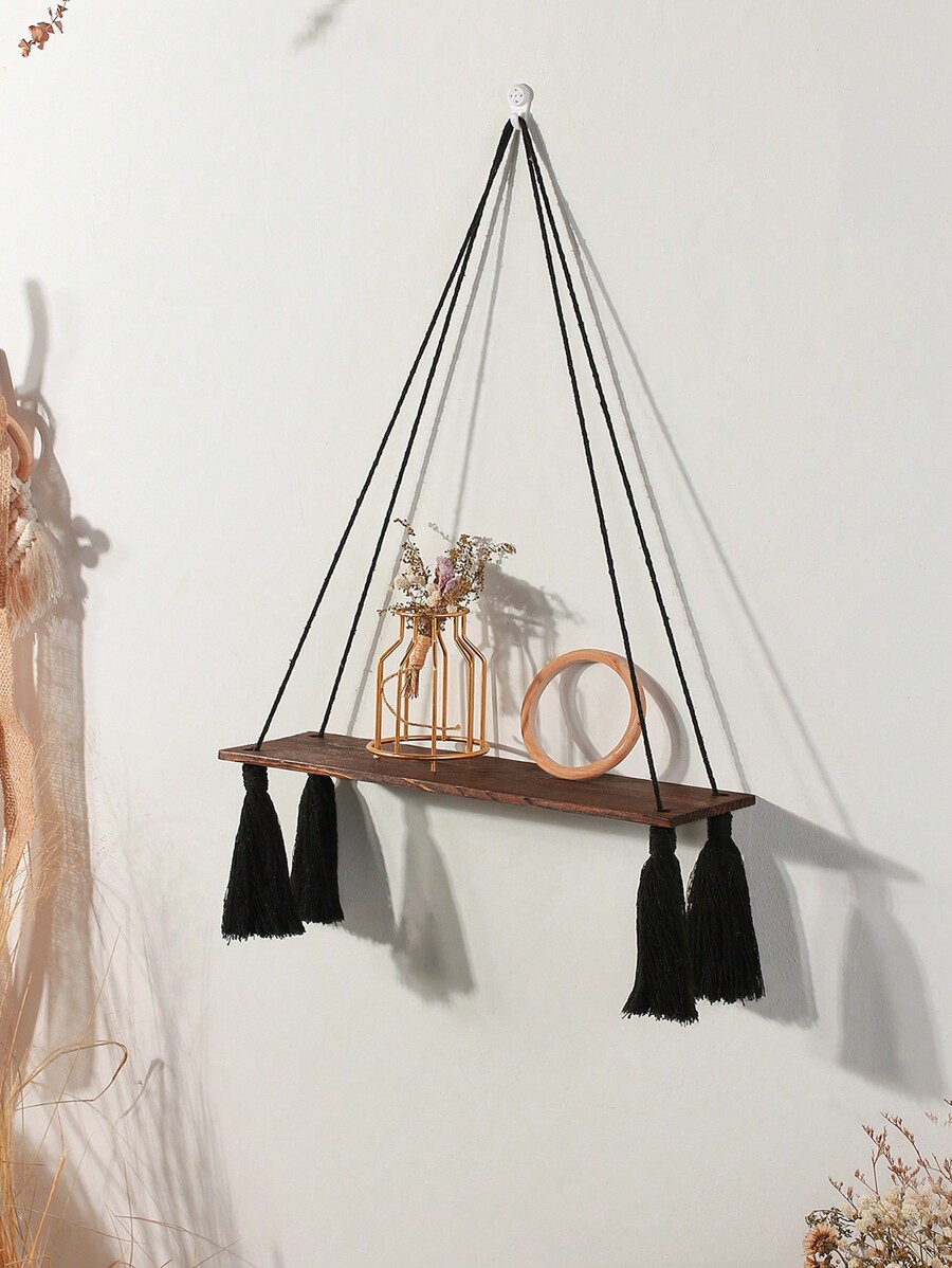 Wooden Storage Rack Wooden Wall Decor Corner Floating Shelves Hanging