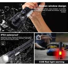 1 件装伸缩变焦高亮手电筒铝合金手电筒带侧灯电量显示可充电灯适用于户外露营家用应急照明手电筒 - 黑色 - 查看 7