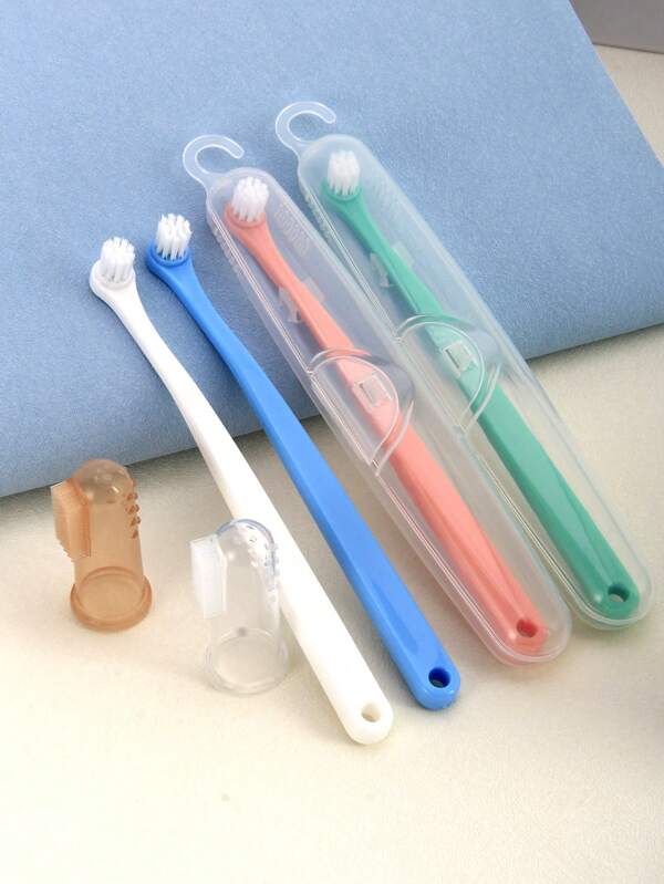 فرشاة أصبع الأسنان للحيوانات الأليفة، فرشاة أسنان سيليكون للكلاب والقطط بحجم صغير مناسبة للكلاب والقطط