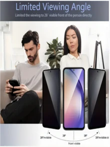 Bộ 4 miếng dán màn hình kính cường lực - Bề mặt bóng, Bảo vệ toàn diện quyền riêng tư, Dễ dàng lắp đặt, Chống vân tay, Chống trầy xước, Tương thích với GalaxyA54 5G / A55 5G / A70 / A71 / A72 / A73 5G / A10 / A10S / A03 / A03S / A04 / A04e / A04s / A13 5G / A24 4G / A34 / A14 5G / A23 / A52 / A51 / A53 5G - màu đen - Xem 7