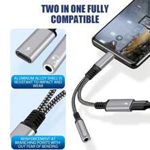 1 个二合一 10W 充电音频适配器，USB C 转 3.5 毫米 + Type-C 耳机插孔适配器兼容 iPhone 16/15/iPad Pro/// - 彩色 - 查看 3