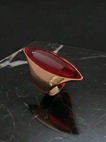 High-Quality Luxury Elegant Gold-Tone Artificial Red Crystal Simulated Ruby Ring, Suitable For European, Middle Eastern And American Women - Gold Ring - View 1